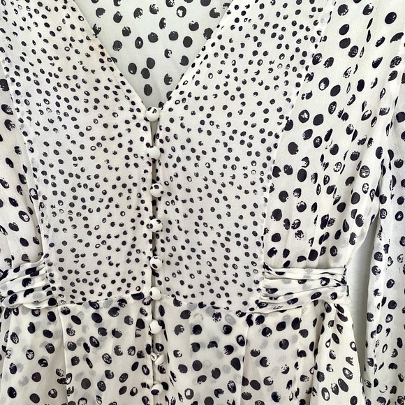 The Kooples Polka Dot Button Front Mini Dress - Picture 10 of 14